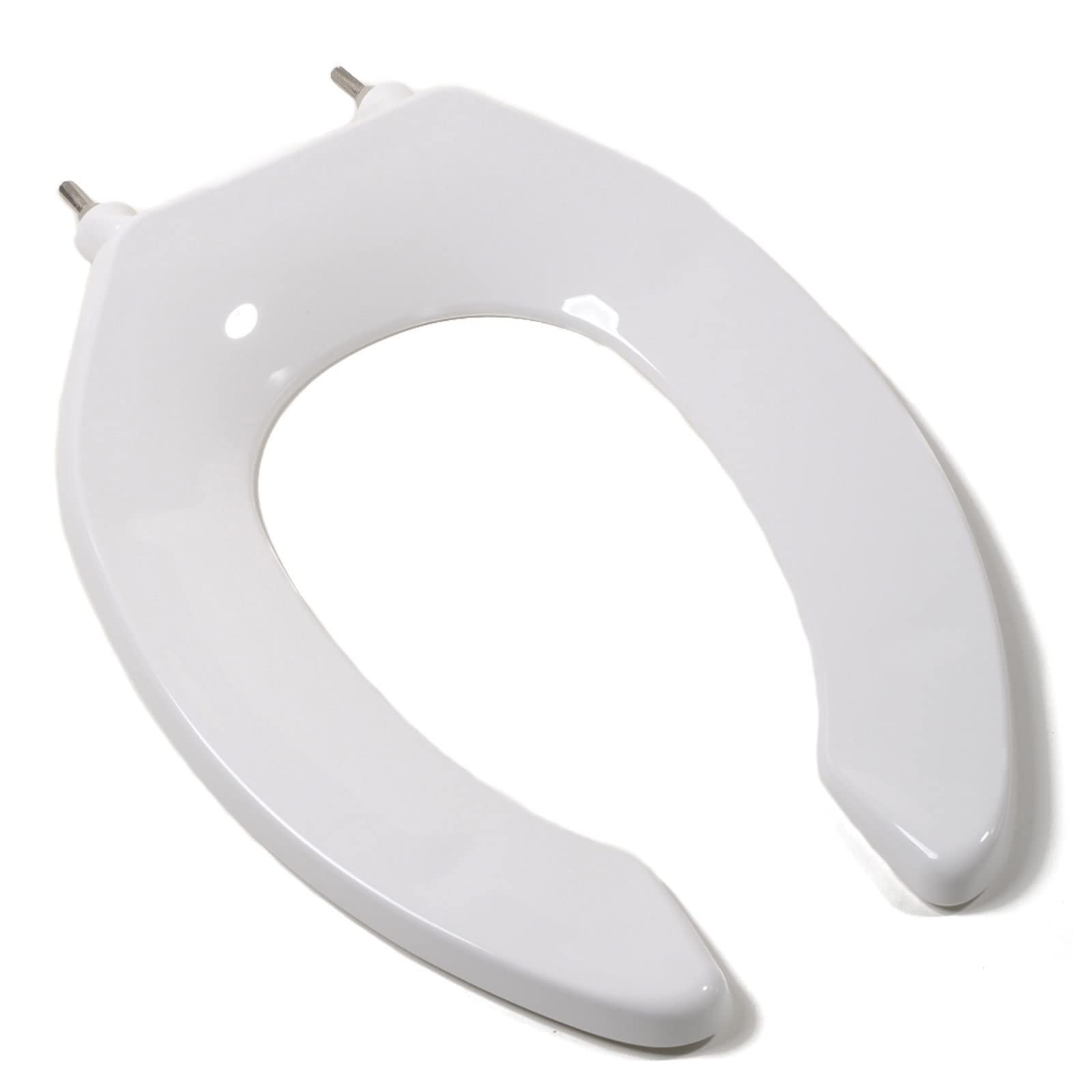 Comfort Seats C106C00 Commercial Quality Toilet Seat with an Open Front and Stainless Steel Hinge Post, Elongated, White