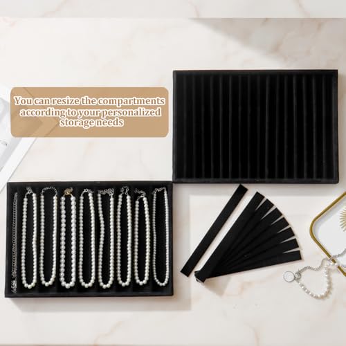 Image of Large Velvet Jewelry Tray Display Drawer Inserts 2 Pack
