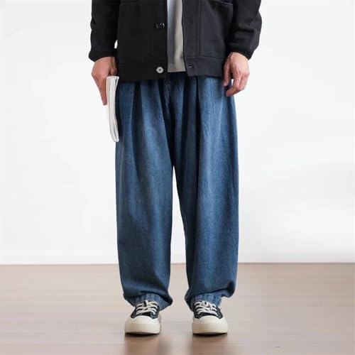 Bciopll Wide Leg Jeans for Men Loose Casual Harem Denim Cargo Pants Unisex Japanese Streetwear Trousers2