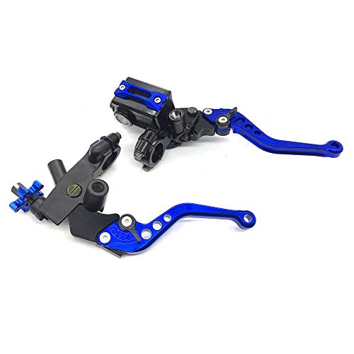 Pompe à levier de frein moto hydraulique bleu avec piston 12.7mm universel
