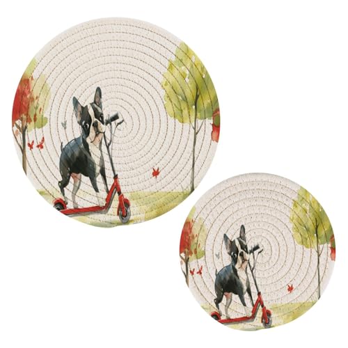 ALAZA Scooter Dog Trivet Set