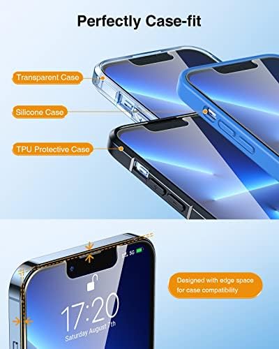 EGV [3+3 Packs Compatible with iPhone 13 Pro Max Screen Protector, Tempered Glass Screen Protector for iPhone 13 Pro Max with Camera Lens Protector, 9H Hardness [Scratch Resistant] Case Friendly