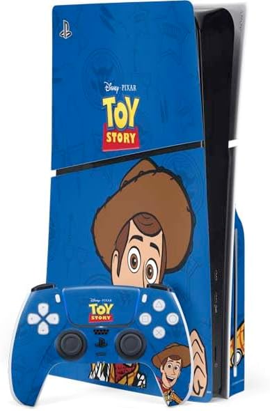 Skinit Decal Gaming Skin Compatible with PS5 Slim Disk Bundle - Officially Licensed Disney Toy Story Character Grid Design