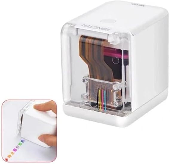 WLtoys Handheld Printer Portable Mini Inkjet Printer Color Barcode Printer 1200dpi with Ink Cartridge APP for Customized Number (1 Printer+1 Cartridge)