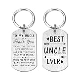 DEGASKEN Best Uncle Ever Gifts, Uncle Keychain from Nephew Niece, Fathers Day Presents