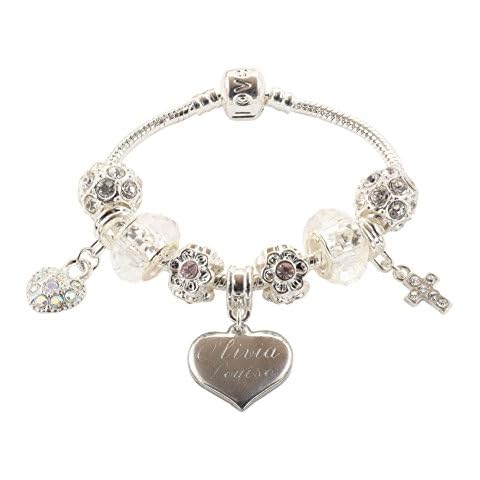 Personalised Baby Girl Christening Charm Bracelet Cover