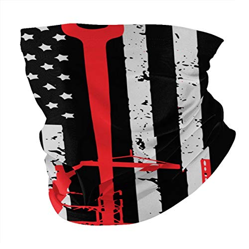 Ironworker America Flag Neck Gaiters Face Cover Dust Wind UV Sun Protection for Fishing Hiking Cycling Outdoor Activities