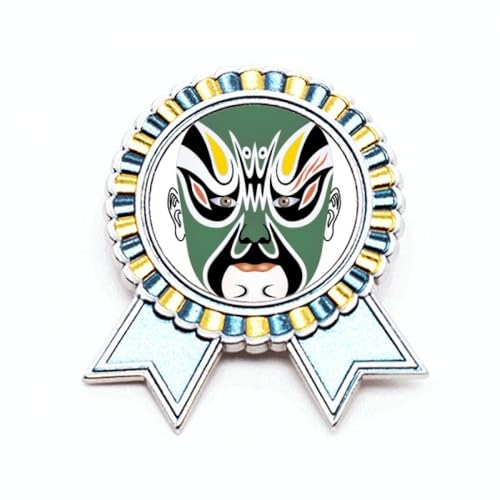 Broche opéra de Pékin colorée en métal pour sublimer un manteau d'hiver
