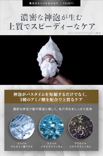 GENTS バブルケア シャンプー 神泡 タイパ メンズ ヘアケア 軟毛 スカルプ ボリュームアップ 香水 美容師共同開発 毛髪診断士監修 シトラス&フローラルの香り