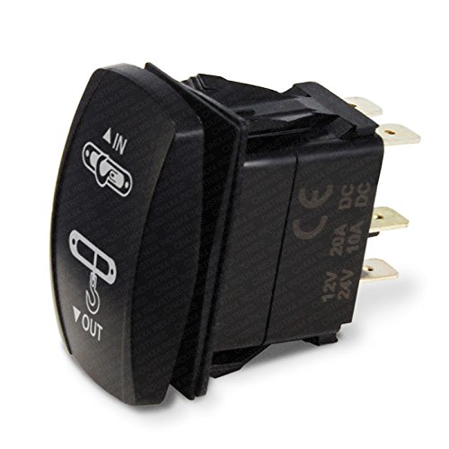 CH4x4 MOMENTARY Rocker Switch Winch in-Out Symbol - Amber LED