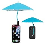 Phone Umbrella - Anti-Glare Sun Shade, Phone Umbrella for Sun iPhone, Clip On umbrella for phone sun shade, Protects from Sunlight and Glare, Outdoor Activities, Universal Fit for All Smartphones (Blue)