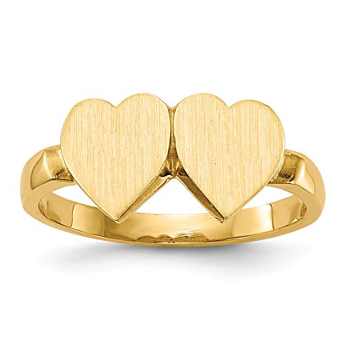 14k Yellow Gold 7.5x7.5mm Heart Signet Band Ring Size 6.00 Fine Jewelry For Women Gifts For Her