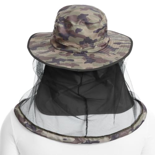 Image of BASSDASH Unisex UPF 50+ Mosquito Net Hat with Neck Flap FH17