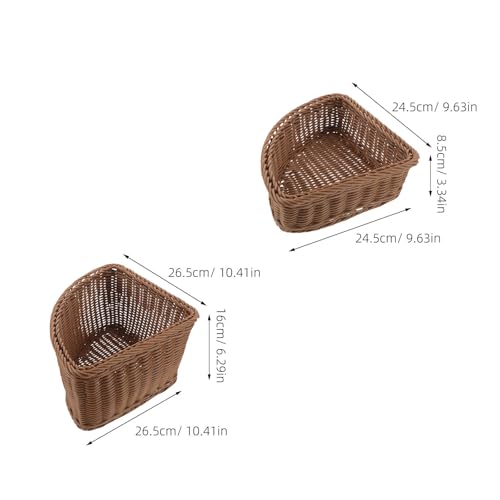 Panier de rangement d'angle en plastique tressé résistant, 2 tailles - 3