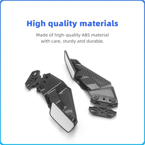 Image of Motorcycle Rear View Mirrors, Side Wing Rearview Stealth Mirror | Universal Glossy Black Winglets Mirrors Replacement for Honda / Kawasaki / Yamaha / Suzuki / B-MW / Apriliar / Ducati