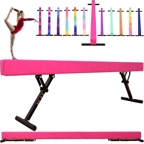 defulion 8 Ft Adjustable Gymnastic Balance Beam for Kids Children Home Practice