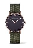 Wasserdichtigkeit: 5 bar Paul Hewitt Herren Analog Quarz Uhr mit Stoff Armband PH-SA-R-St-B-20M
