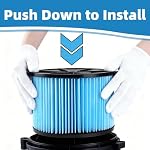 2 Pack VF3500 Replacement Filter Compatible with Ridgid 3-4.5 Gallon Wet Dry Vacuums, 3-Layer Pleated Fine Dust Filter for WD3050, WD4070, WD4080, WD4522, 4000RV, 4500RV Shop Vacuums