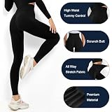 flintronic Legginsy damskie z wysoką talią, legginsy damskie do siłowni, nieprzezroczyste legginsy z kontrolą brzucha, elastyczne spodnie wysmuklające talię, legginsy flintronic scrunch butt dla
