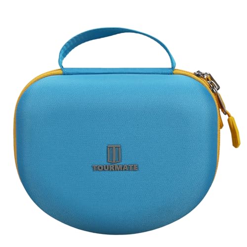 Image of Tourmate Hard Travel Case for Riwbox CT-7 / CT-7S Cat Ear LED Light Kids Wireless Headphones, Protective Carrying Storage Bag (Blue&Yellow)