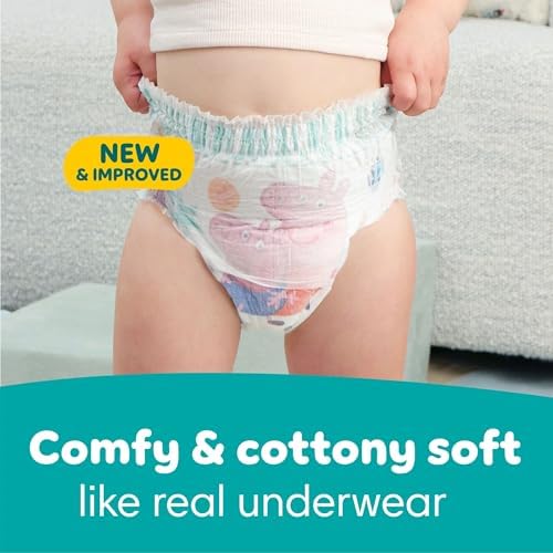 Pampers Easy Ups Girls & Boys Potty Training Pants, Size 7 (5T6T), Peppa Absorbent Training Underwear, Up to 100% Leakproof Day and Night, Hypoallergenic, 1 Pack (Count of 70) — view 6