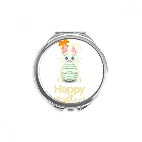 Miroir de poche maquillage Joyeuses Pâques rond portable multicolore