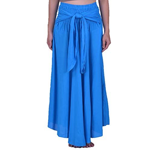 Lofbaz Women's Long Bohemian Maxi Skirt Hippie Gypsy Boho Dress - Blue #35 OS3