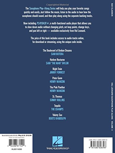 Saxophone Play-Along Volume 4 Sax Classics - Book/Online Audio