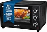 OptimumX Horno Eléctrico de Sobremesa 60L XXL con Convección, Asador Giratorio & Luz Interior, 2200W, 40–230 °C