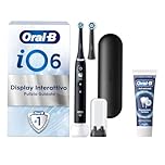 Oral-B Spazzolino Elettrico Ricaricabile iO 6N Nero, 1 Spazzolino Elettrico, 2 Testine Di Ricambio, Custodia Da Viaggio + 1 Dentifricio Oral B Advanced Prevenzione Tartaro, la confezione può variare