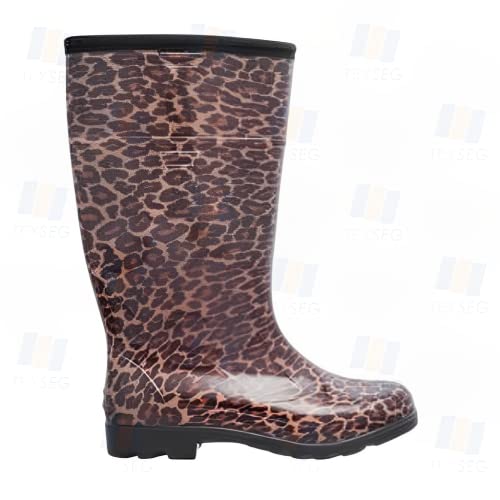 Bota Galocha Feminina Onça Cano Longo Impermeável Pvc Leve - 36/37