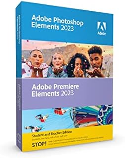 Adobe Photoshop Elements 2023 & Premiere Elements 2023 | Student & Teacher Edition | PC/Mac Box