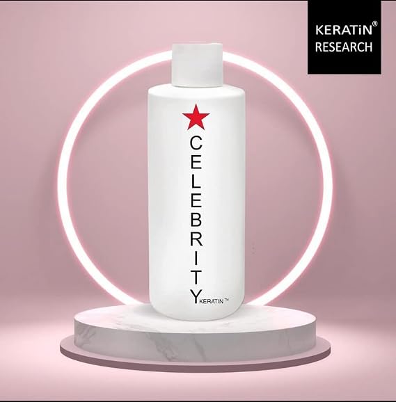 Complex Brazilian keratin CELEBRITY KERATIN Hair Treatment Conditioning Straightening Keratin Proteins Amino Acids Argan Castor Oils Repair Damaged Color Treated Curly Straight Coarse Thin Hair (150ml)
