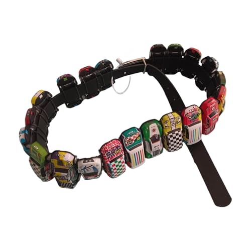 Xsoyad Steampunk Unusual Toy Car Belt - Unique Vintage Race Design Jeans Belt for Men & Women - Adjustable Waist Strap for Punk Gothic Retro Fashion Y2K (41（Fit Wasit 25