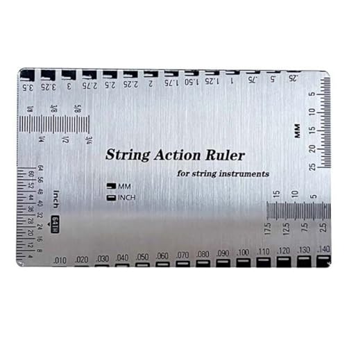 ERINGOGO 弦 ギター用定規 ギター職人ツール 長さ 首 キット 選ぶ 道具 修理 探す グリップ ギター用品 ベースギターアクセサリー 供給 身長 フレット 測定 指板 鋼 Silver