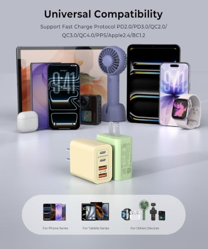 Image of [2-Pack] 40W Wall Charger Blocks, Multiport Type C Charging Block Cube