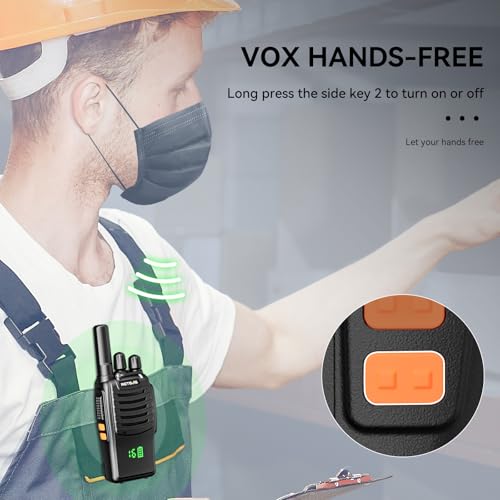 Retevis H777H Walkie Talkies for Adults Two Way Radio with Screen, Rechargeable USB-C 2 Way Radio, Hands Free Walkie Talkies - Image 4