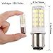 HRYSPN BA15D Double Bayonet Sewing Machine LED Light Bulb 5 Watt Daylight White 6000K Non-dimmable AC110V-130V (Pack of 4)