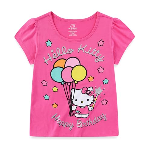 Hello Kitty Sanrio Birthday Girls Short Sleeve T-Shirt for Toddlers and Big Kids