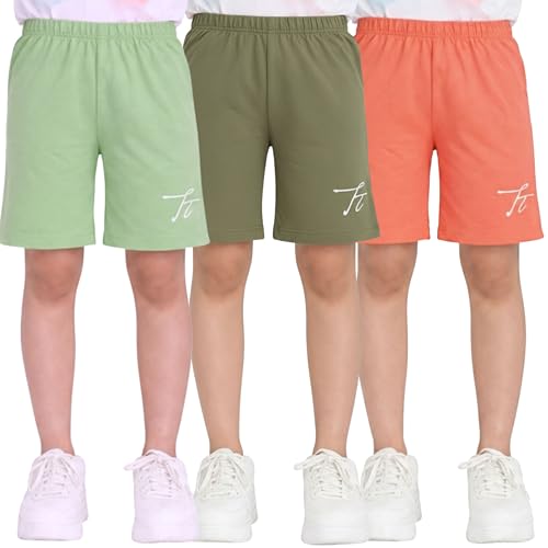 Image of TotzTouch Shorts for Kids Girls Pack of 3 | Summer Cotton Shorts| Kids Casual Cycling Shorts