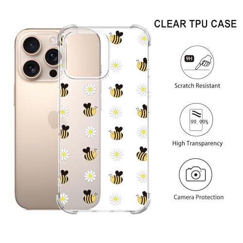 Coque iPhone 16 Pro protection antichoc abeille fleur TPU