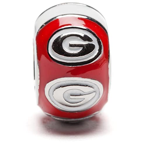 University Of Georgia Charm | Uga Red Round Bead Charm | Officially Licensed University Of Georgia Jewelry | Uga Charms | Georgia Bulldogs| Uga Jewelry | Georgia Charms | Stainless Steel #TOP1
