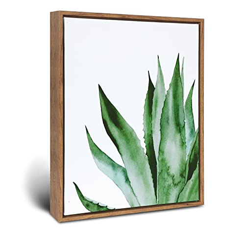 Green Plant Canvas Wall Art Framed Tropical Leaf Botanical Boho Wall Decor Succulent Plant Aesthetic Artwork Poster Prints Painting Ready To Hang Living Room Office Bedroom Home Decoration Set Of 1 13" X 17" #TOP1