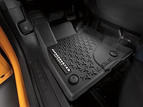 OEM Front & Rear Black Rubber Floor Mat Liners for 2021-2024 Bronco Sport