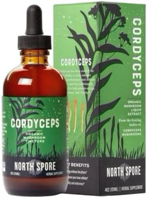 North Spore Organic Cordyceps Mushroom Tincture (4 oz) | 100% Fru...