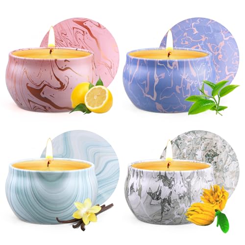 Candles - Scented Candles Gift Set for Women, 4 Packs Natural Fragrance Aromatherapy Candles for Home Scented, Long Burning Candles Gifts for Mothers Day, Thanksgiving Day, Birthday, Valentine's Day - Image 2