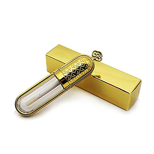 Miniatura 5 de 24 tubos vacíos recargables de 0.2 fl oz de oro corona de brillo de labios con varita, lindos contenedores de brillo de labios, kit de fabricación