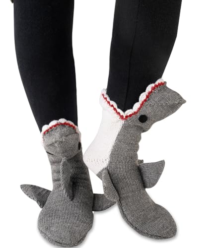 Image of LOLAT Novelty Animal Socks Knit Shark T-Rex Dinosaur Alligator Croc Sock for Christmas Gifts Creative Home Warm