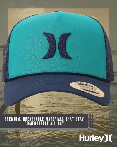 Image of Hurley Men's Trucker Hat - High Icon Snap Back Comfortable Curved Bill with Adjustable Snap Closure - Trucker Hats for Men
