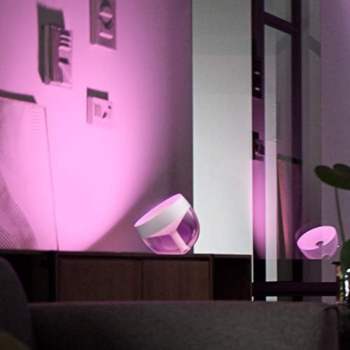 Philips Hue White & Color Ambiance Iris Tischleuchte (570 lm), dimmbare LED Leuchte für das Hue Lichtsystem mit 16 Mio. Farben, smarte Lichtsteuerung über Sprache oder App, weiß